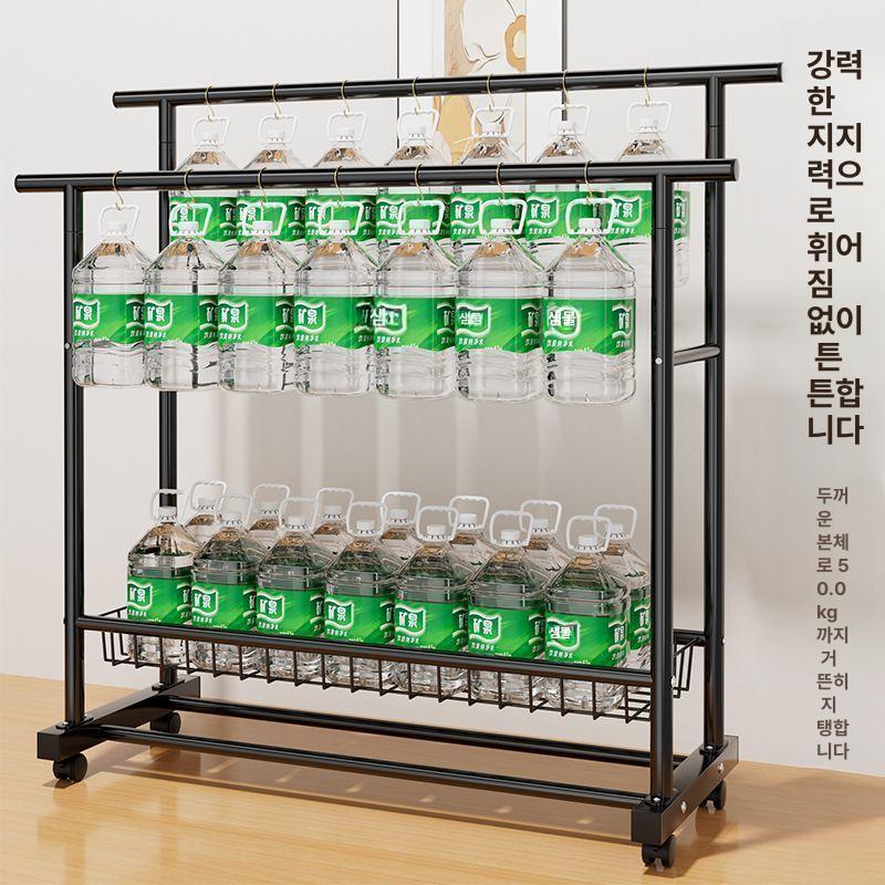 이동식행거 2단 스탠드 바퀴달린 철제 수납장 1.2m 블랙 25mm 이중층 이중층 신발망 - 상세 이미지 5