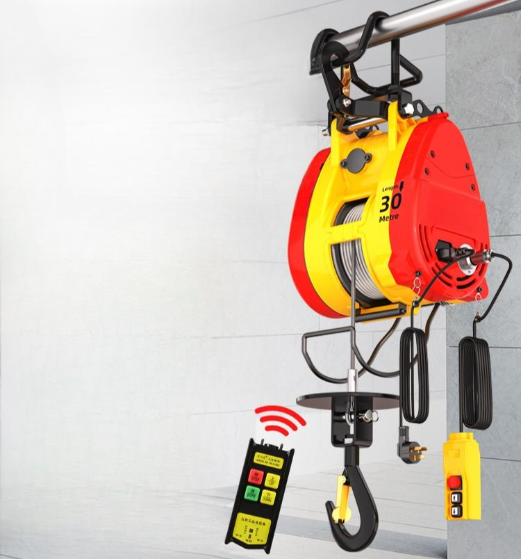 전동 윈치 기중기 호박 자동 1톤 미니 1단계이중구멍 500kg 30m 5종 - 상품 이미지