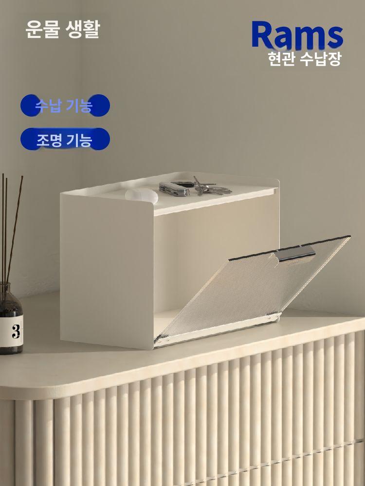 화장대선반 화장품정리함 향수진열대 2단 화장품정리대 소프트미스트화이트 대형 센서등없음 - 상세 이미지 3