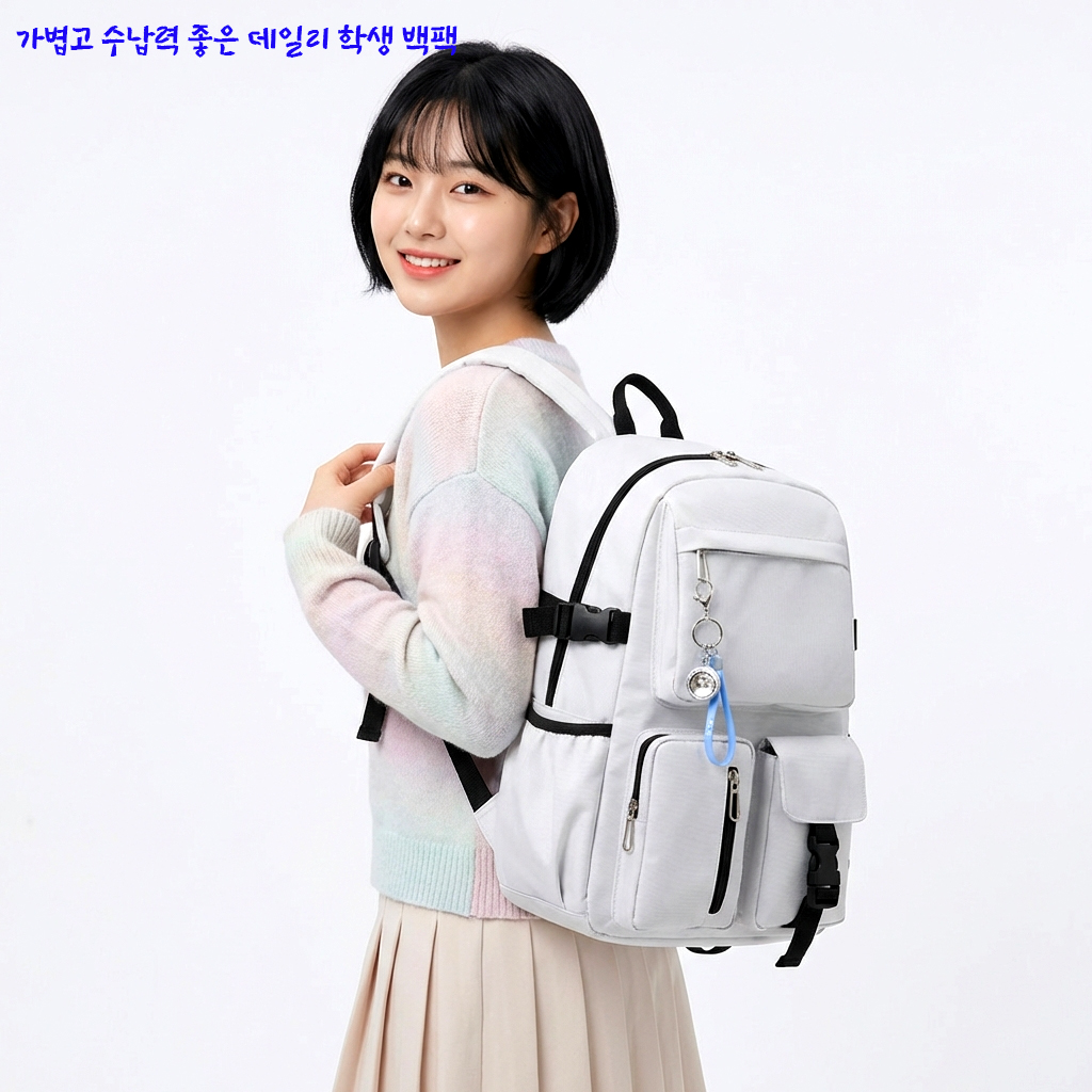 포올 여자 대학생 백팩 가방 학원 노트북 예쁜 학생 백팩 - 상품 이미지
