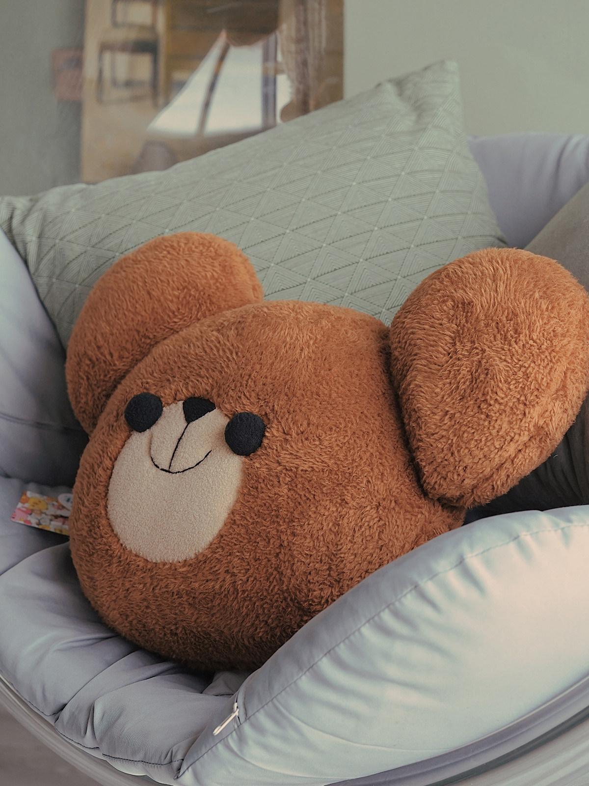 귀여운 쿠션 곰돌이 카페 소품 인테리어 빅이어 베어 베개 40cm x 30cm 40cm-49cm - 상세 이미지 3