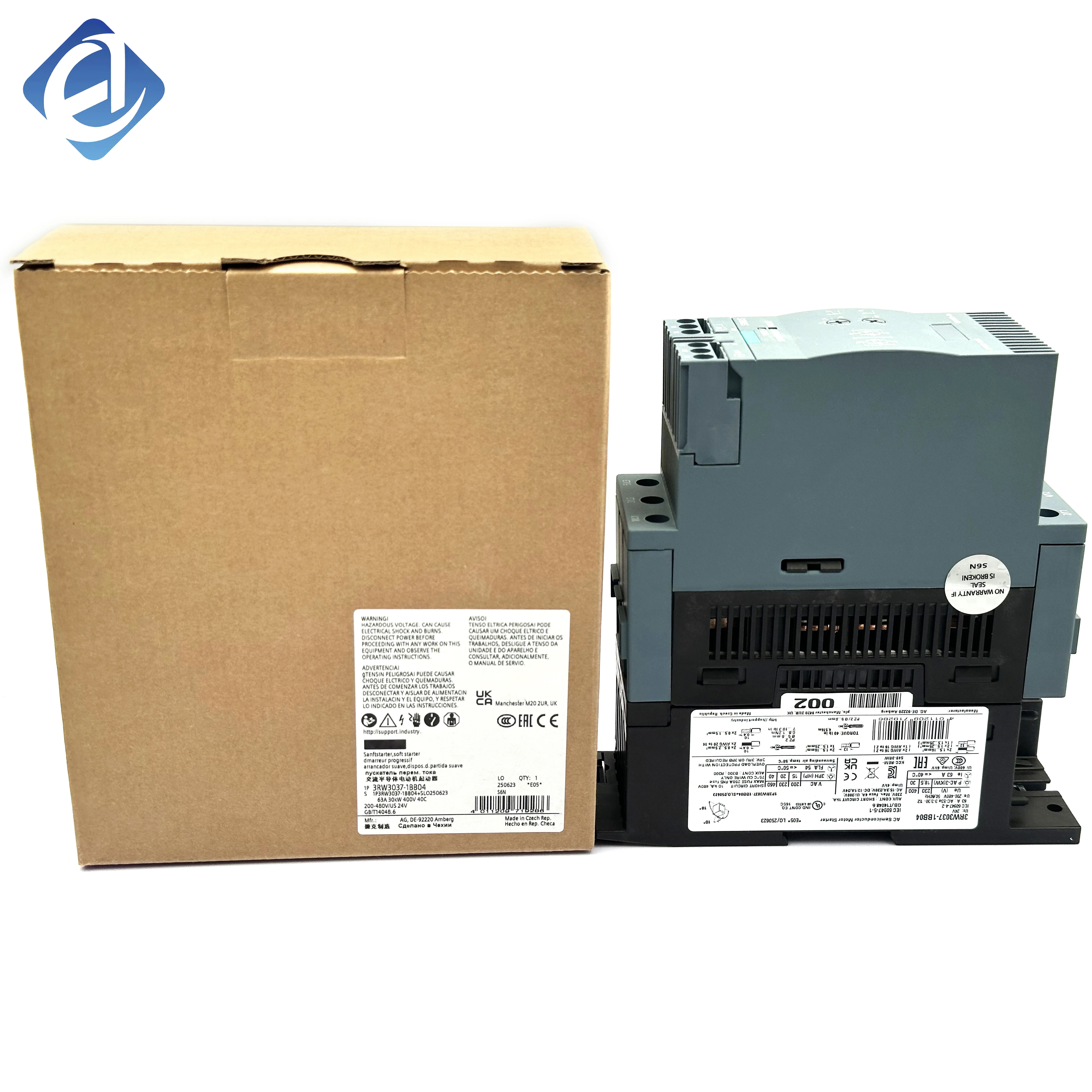 오리지널 3RW3037-1BB04 3rw30371bb04 시리우스 소프트 스타터