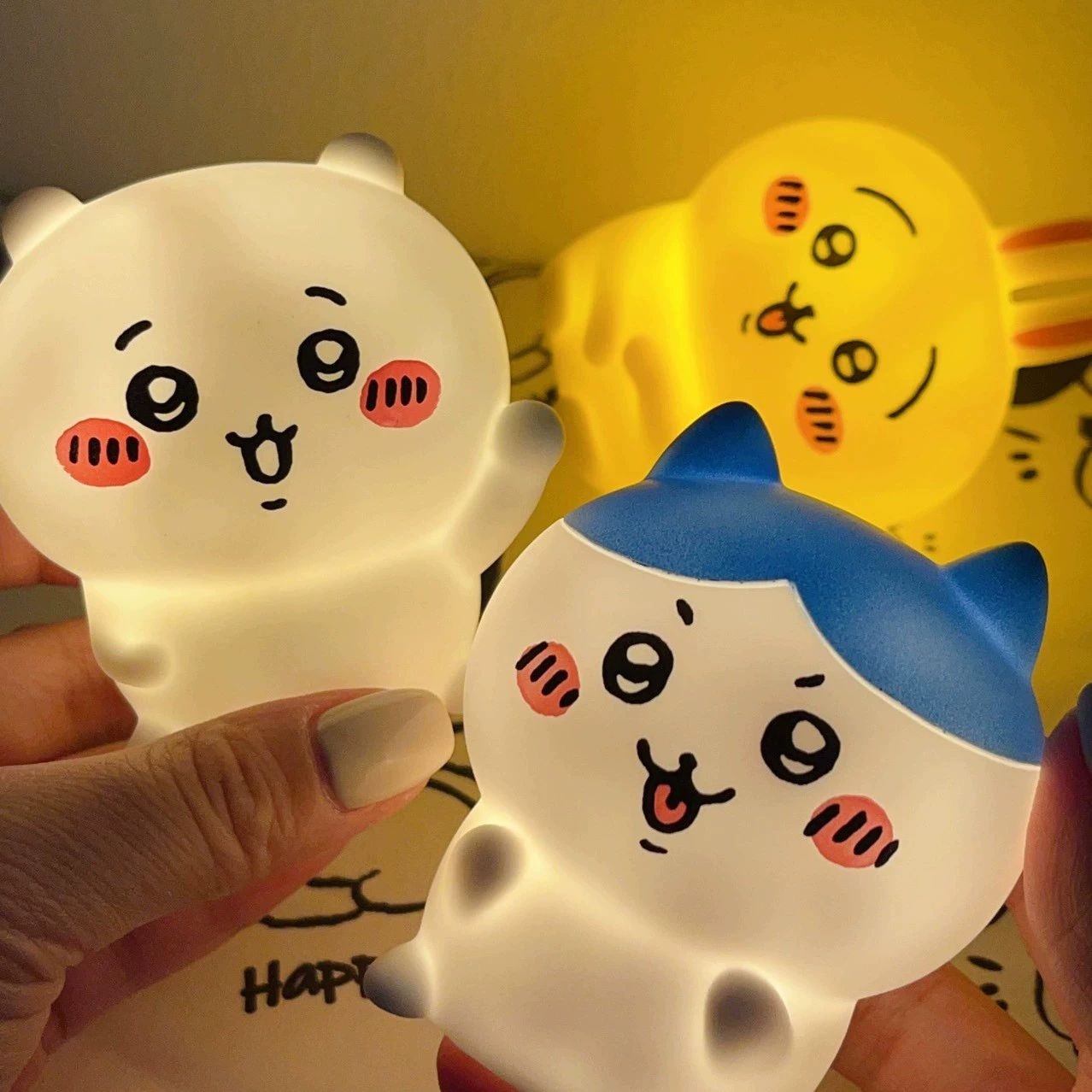 치이카와 야간 조명 침실 무드등 먼작귀 치이카와 우사기 하치와레 하치와레 무드등 - 상품 이미지