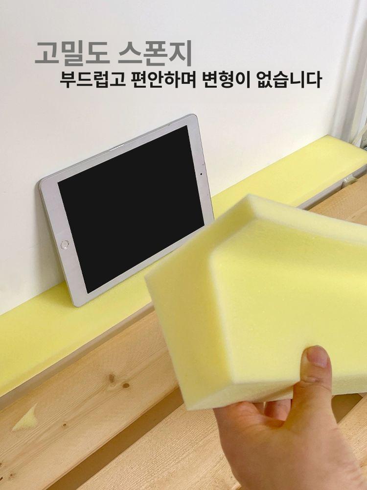 침대 벽사이 틈새 틈막이 막는 쿠션 긴 스펀지 패드 L자형 블루 아이스빈 2cm 침대틈 200cm x 5cm x 3cm - 상세 이미지 4