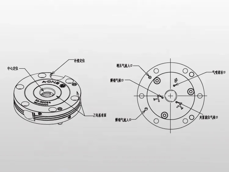 A-ONE 고정밀 Schunk 제로 포인트 시스템 CNC 가공미니 척 3A-110094