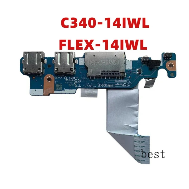 Lenovo호환 Ideapad C340-14IWL FLEX-14IWL 스위치 전원 Botton USB 보드 케이블 NBX0002GB00 EL4C4 LS-H085P 5C50W875