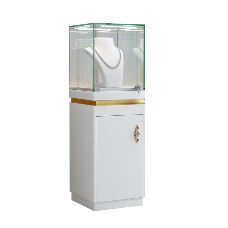 진열장 귀금속 쇼케이스 시계 악세서리 보석 주얼리 고급 화이트 무도장 40 x 40x120 - 상품 이미지