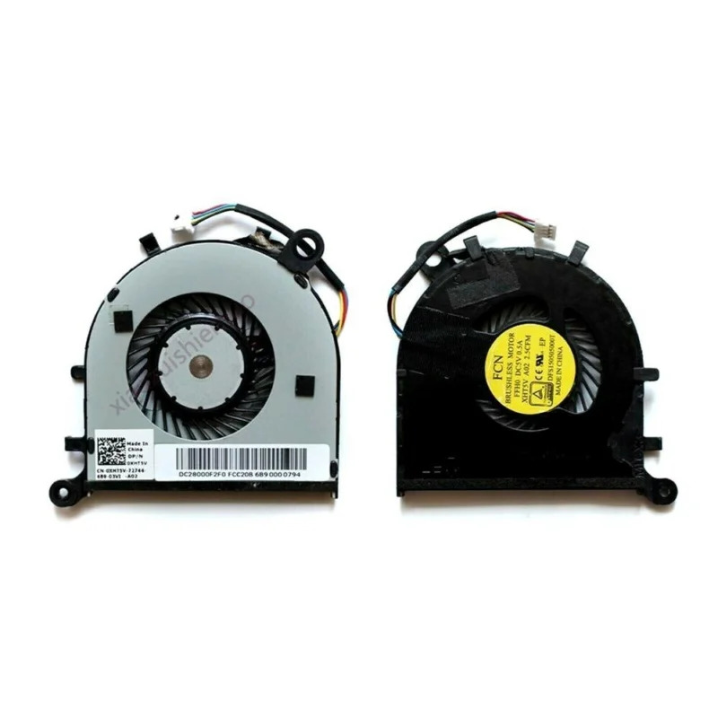 델 XPS 13 9343 9350 9360 9530 L321X P54G XHT5V DC28000F2F0 CPU 냉각팬 4핀 신
