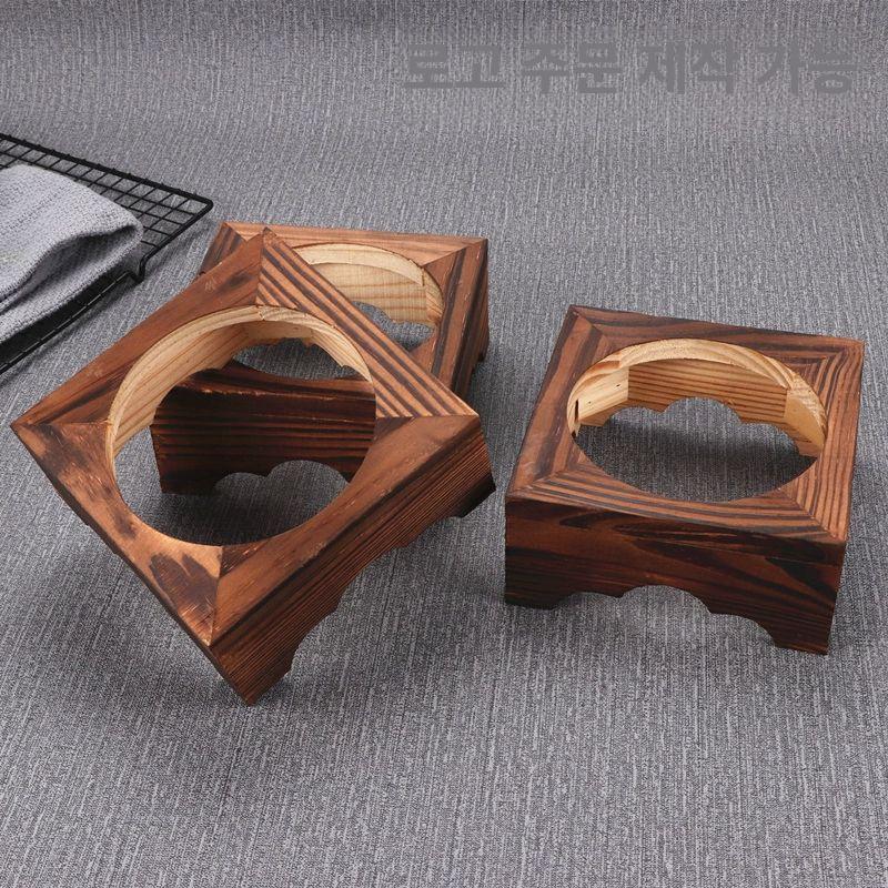 받침대 계란찜 옹기 가마솥밥 돌솥밥 뚝배기 알밥 업소용 대나무 냄비 선반 12개 - 상세 이미지 4