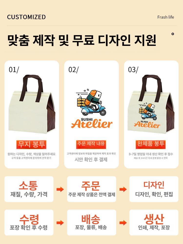 테이크아웃 일회용 보냉백 배달 포장 100개 보냉가방 컵 싱글 알루미늄 은박 - 상세 이미지 3