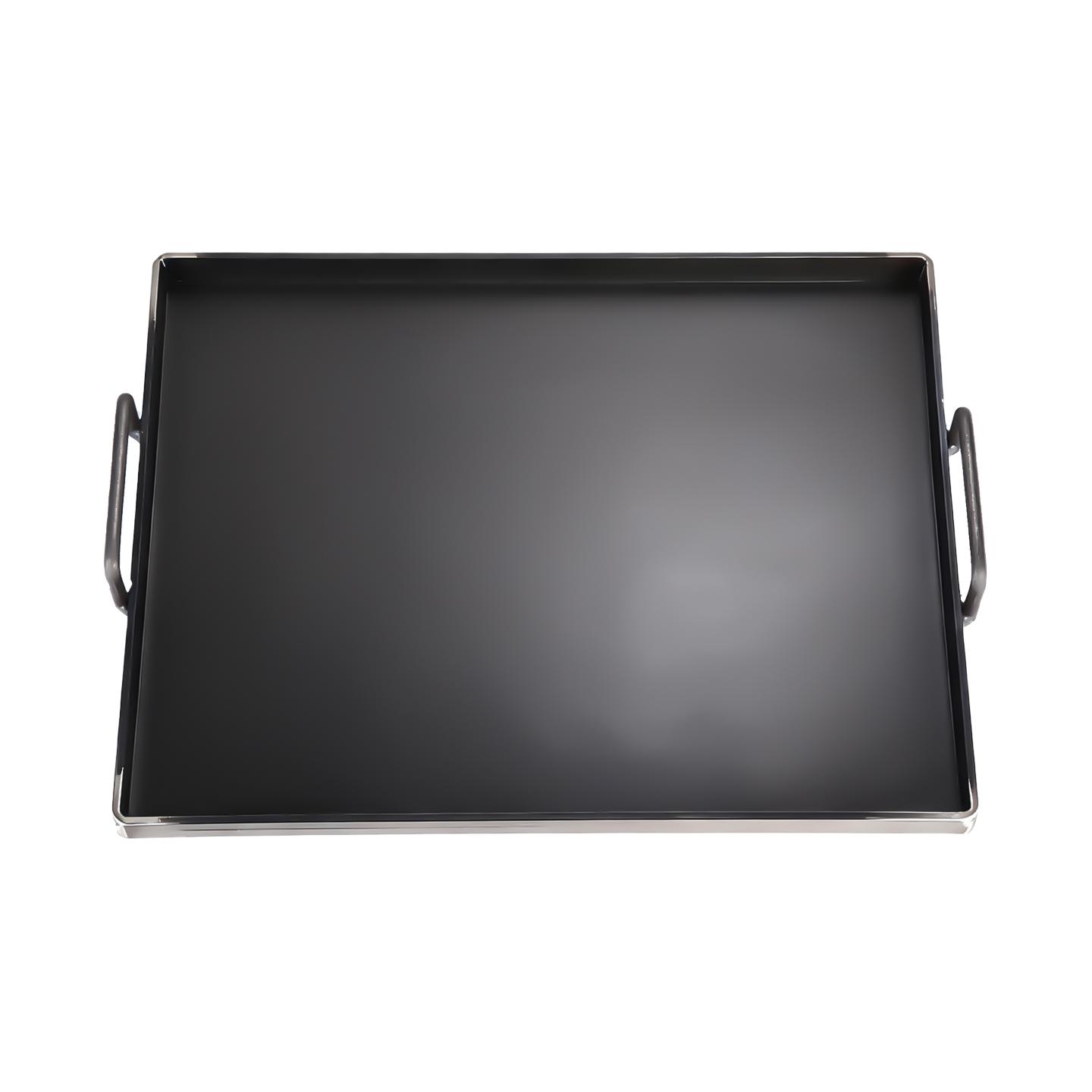 닭갈비철판 무쇠 사각 팬 전판 분식집 떡볶이 목판포함 120 x 55 8 내부 2.5cm - 상품 이미지