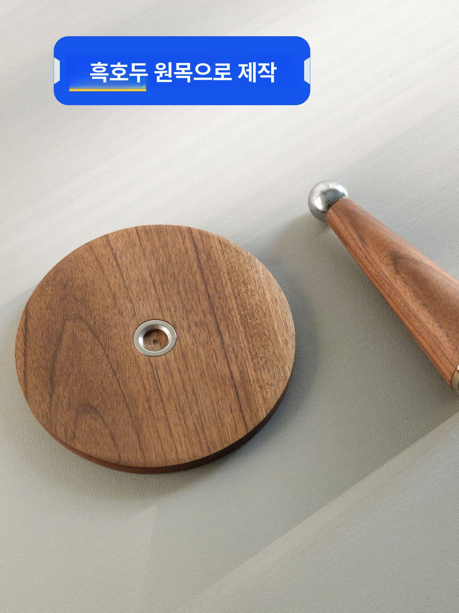 북유럽 우드 감성 탁상 화장대 회전 미러 원형 원목 화이트문라이트 블랙월넛 비조명 - 상세 이미지 4