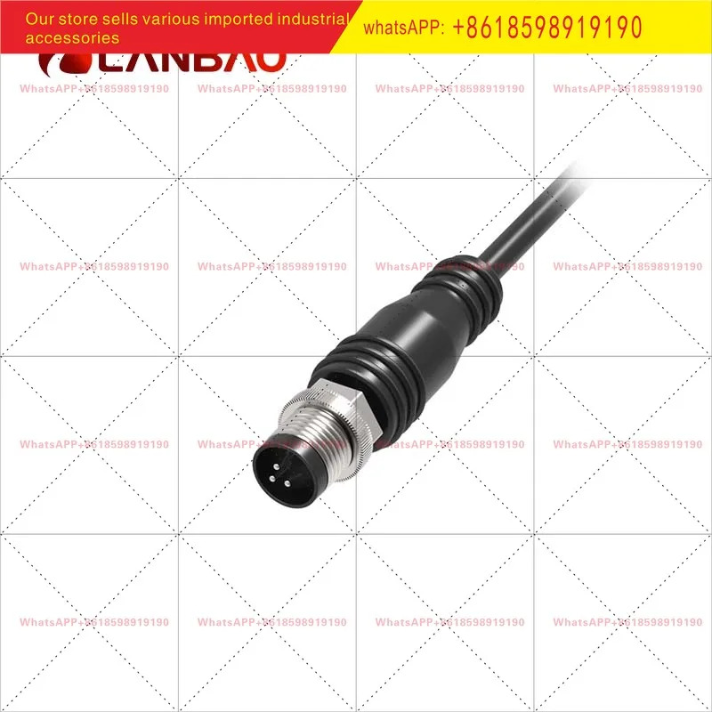 란바오 QE12-W 연결 케이블 외부 나사 잭 타입 직선/엘보 2/5m PVC/PUR