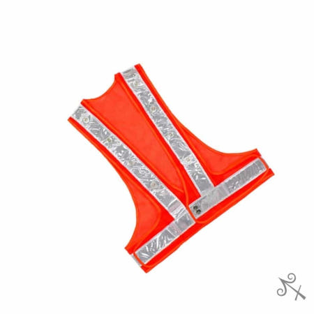 캔캔토토 신호수조끼 LED 안전조끼 오렌지 백색띠