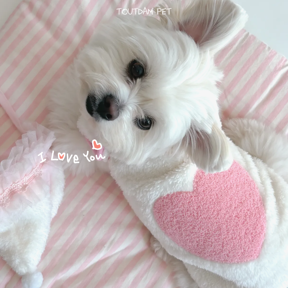 뚜담펫 강아지 후리스 수면조끼 고양이 뽀글이 겨울조끼 히트텍 - 상세 이미지 3
