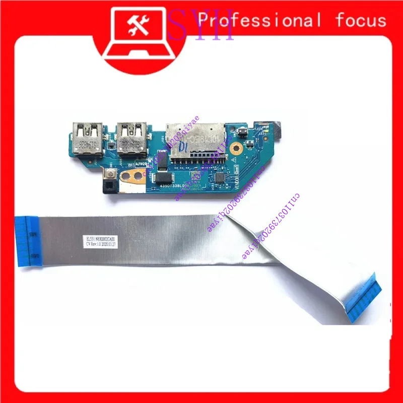 Lenovo호환 IdeaPad S340-15IWL 15API USB 카드 리더기 전원 버튼 보드 케이블 5C50S24908 LS-H102P