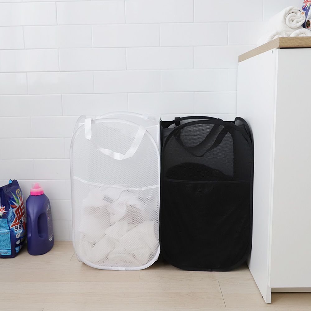 원룸 신혼 빨래통 장난감보관 접이식 메쉬 세탁바구니 - 상품 이미지