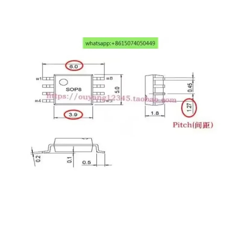 100pcs SOP8 SSOP8 TSSOP8 DIP8 버닝 시트 리퍼 핀 배열 IC