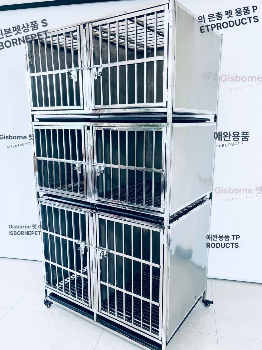 반려견 케이지 동물병원 격리장 분양장 펜스 강아지 펫샵 길이 95x폭 63x높이 118 4칸 모두 전체 사각 튜브 모델 슈퍼물림방지 - 상세 이미지 4