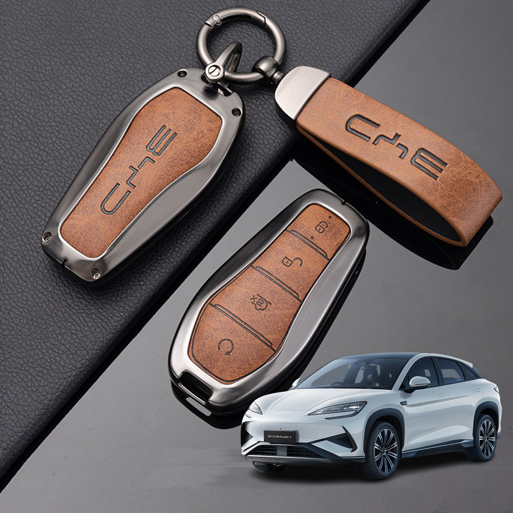 레더 BYD 전용 씨라이언7 차키케이스 키홀더 키링 포함 BYD, SL-02, 모카브라운 - 상품 이미지
