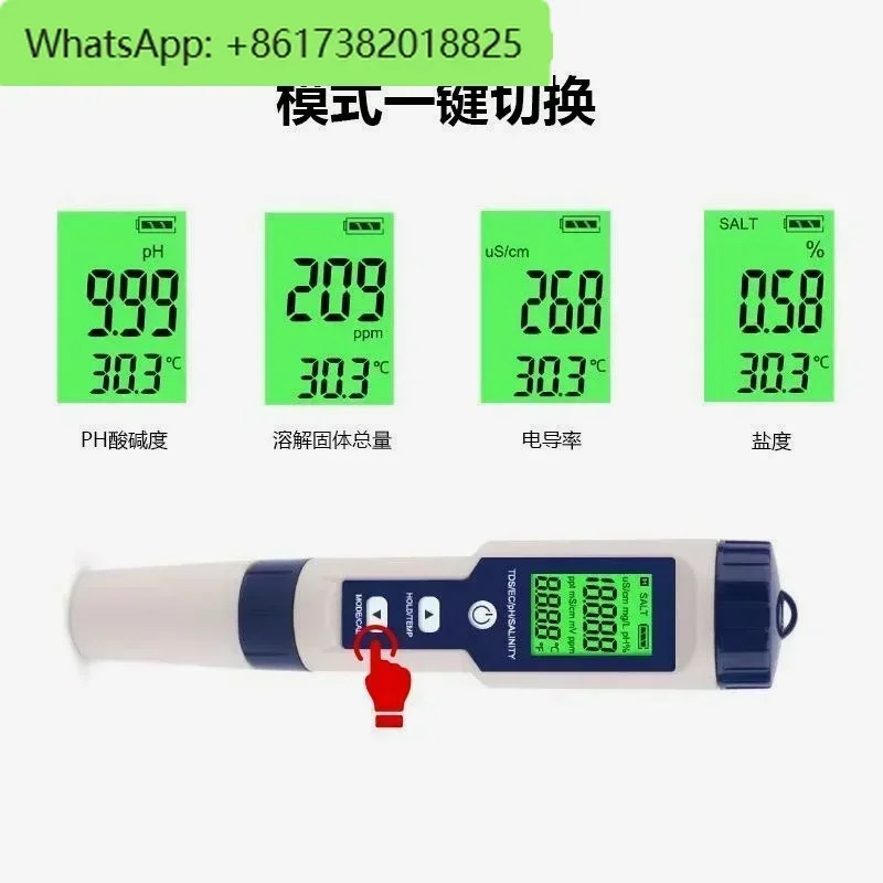 5 in 1 수질 검출기 9909 워터 펜 pH 산도 측정기 염분 TDS