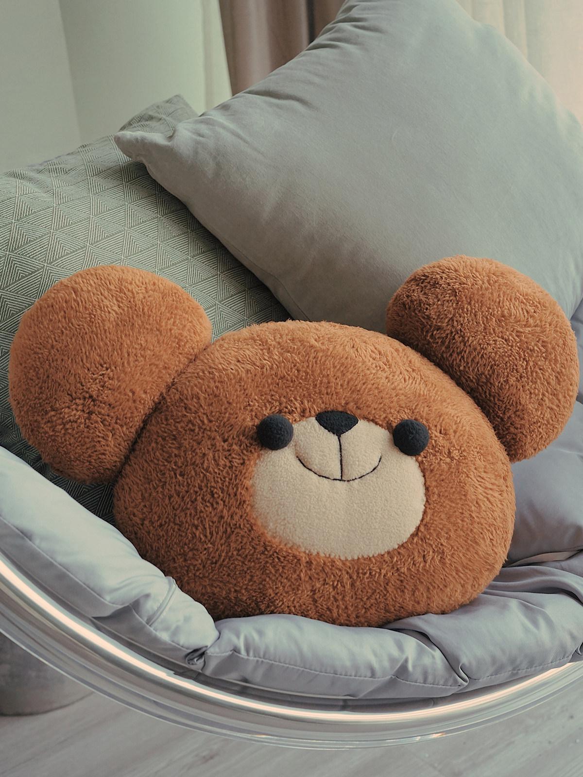 귀여운 쿠션 곰돌이 카페 소품 인테리어 빅이어 베어 베개 40cm x 30cm 40cm-49cm - 상세 이미지 2