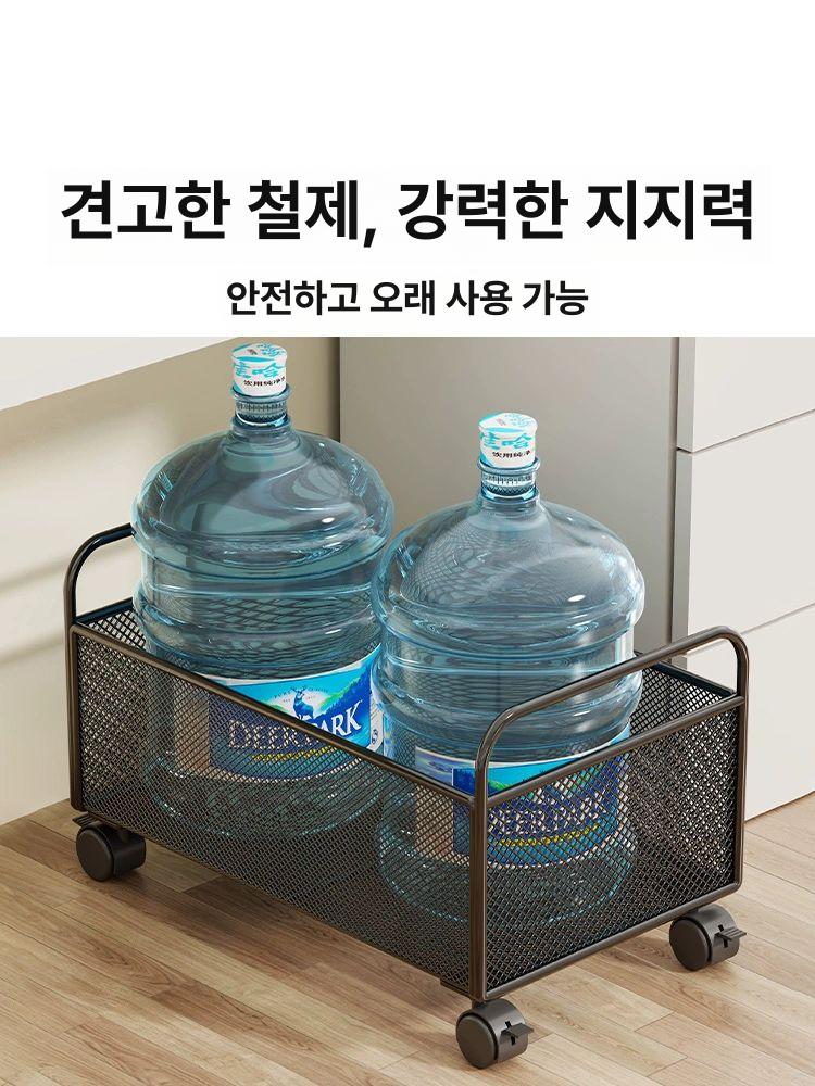책가방 정리대 가방장 사무실 가방 이동식 책상밑 바구니 블랙 대형 바퀴 포함 - 상세 이미지 4