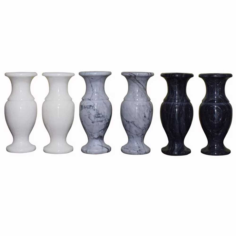 산소 화병 대리석 석재 스톤 풀 수목장 플라워 꽃꽂이 35cm 한백옥 꽃병 1쌍 - 상세 이미지 5