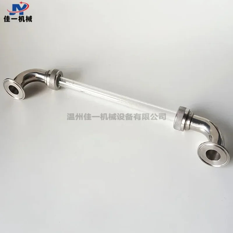 위생적 퀵핏 팔꿈치 유리관 레벨 게이지 스테인레스 스틸 수위