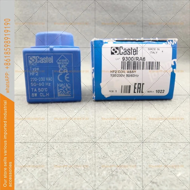 이탈리아 카스텔 솔레노이드 밸브 코일 9300/RA6 HF2 220-230V 8W