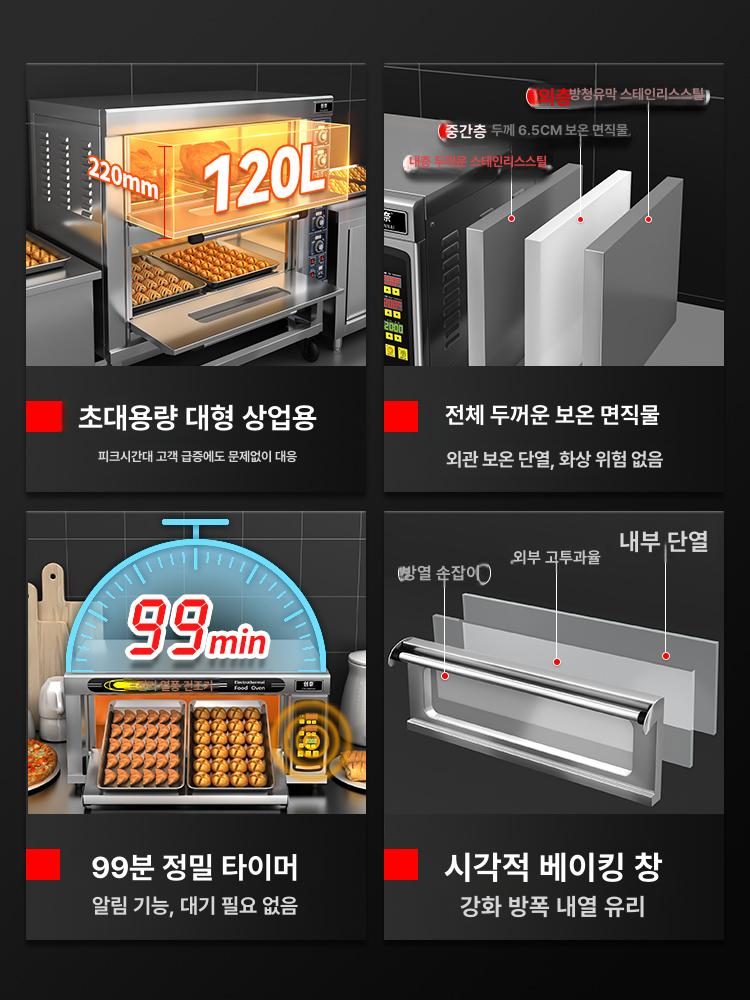 업소용 오븐 대형 영업용 베이커리 2단 가스 컴퓨터 1단 2트레이 1트레이 - 상세 이미지 3