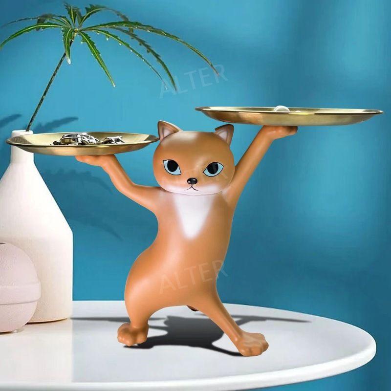 고양이테이블 사이드 수납 거실 현관 탁자 테이블 XY603 고양이-회색 - 상세 이미지 2