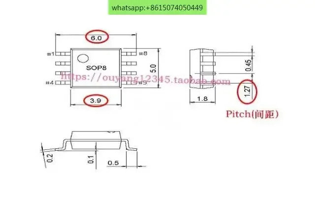 Sop8 DIP8 바디 시트 24 93 변환 SOP8 150mil 연소 리퍼