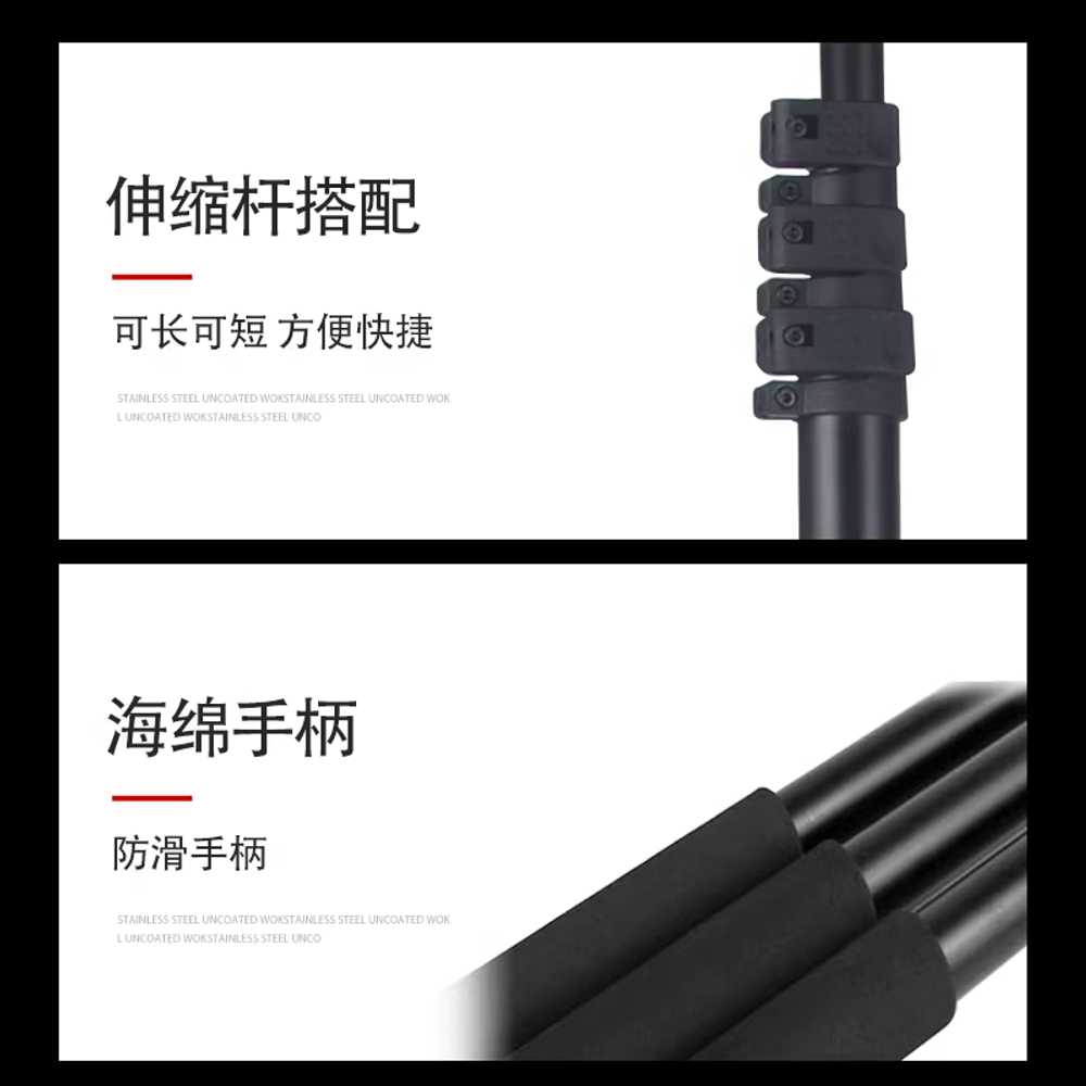 태양광 패널 청소 롤러 대걸레 간판 물청소 헤드 외벽 3.6m 티타늄합금봉 35cm 브러시 세트 - 상세 이미지 2