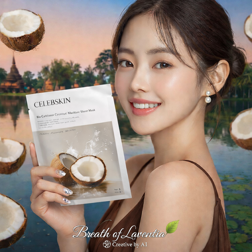 셀럽스킨 코코넛 바이오셀룰로오스 초밀착 겔시트 수분광 진정 마스크팩 - 상품 이미지