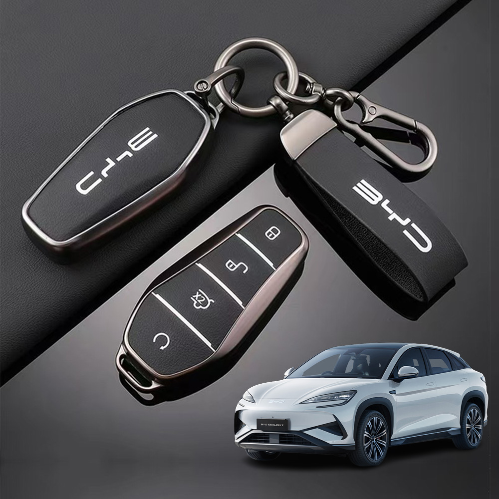 레더 BYD 씨라이언7 차키케이스 비야디 키링포함 미드나잇블랙 SL-01 - 상품 이미지