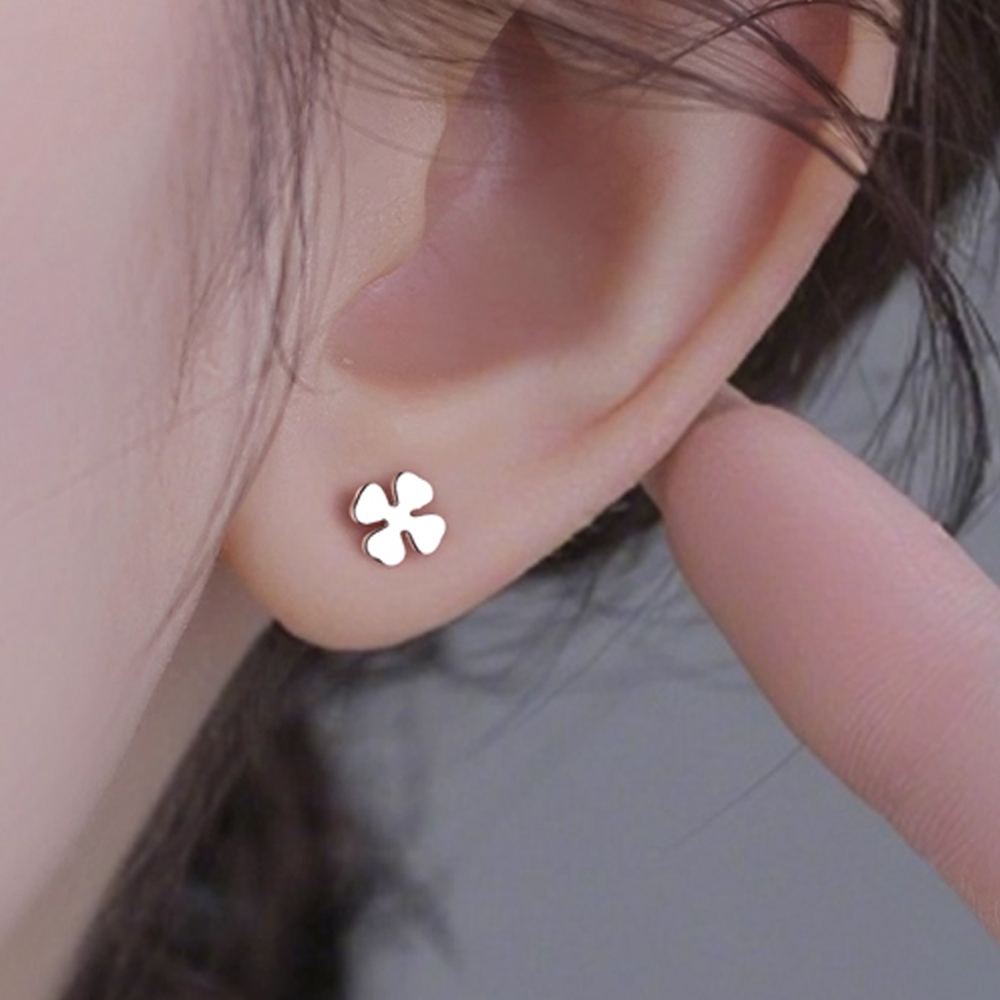 S999 순은 네잎클로버 귀걸이 1+1 미니 실버 스터드 아르제아 이미지 3