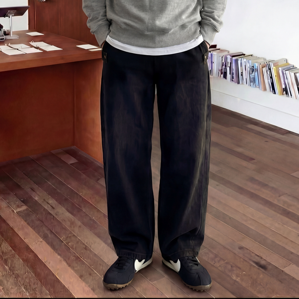 1+1 통청바지 남자와이드청바지 벌룬데님 남성진청데님 - 상세 이미지 3