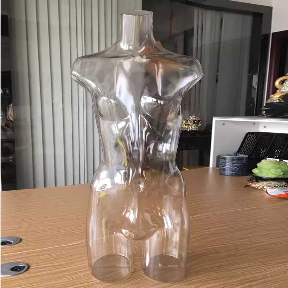 투명 마네킹 상체 의류 여성 머리없는 여자 촬영 절반 여성 반신 높은  / 원형 받침대 이미지 6