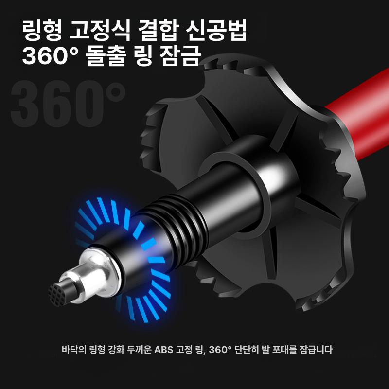 접이식 등산용스틱 초경량 4단 등산스틱 막대 지팡이 접이식 짧은 직선 손잡이 블랙 - 상세 이미지 5