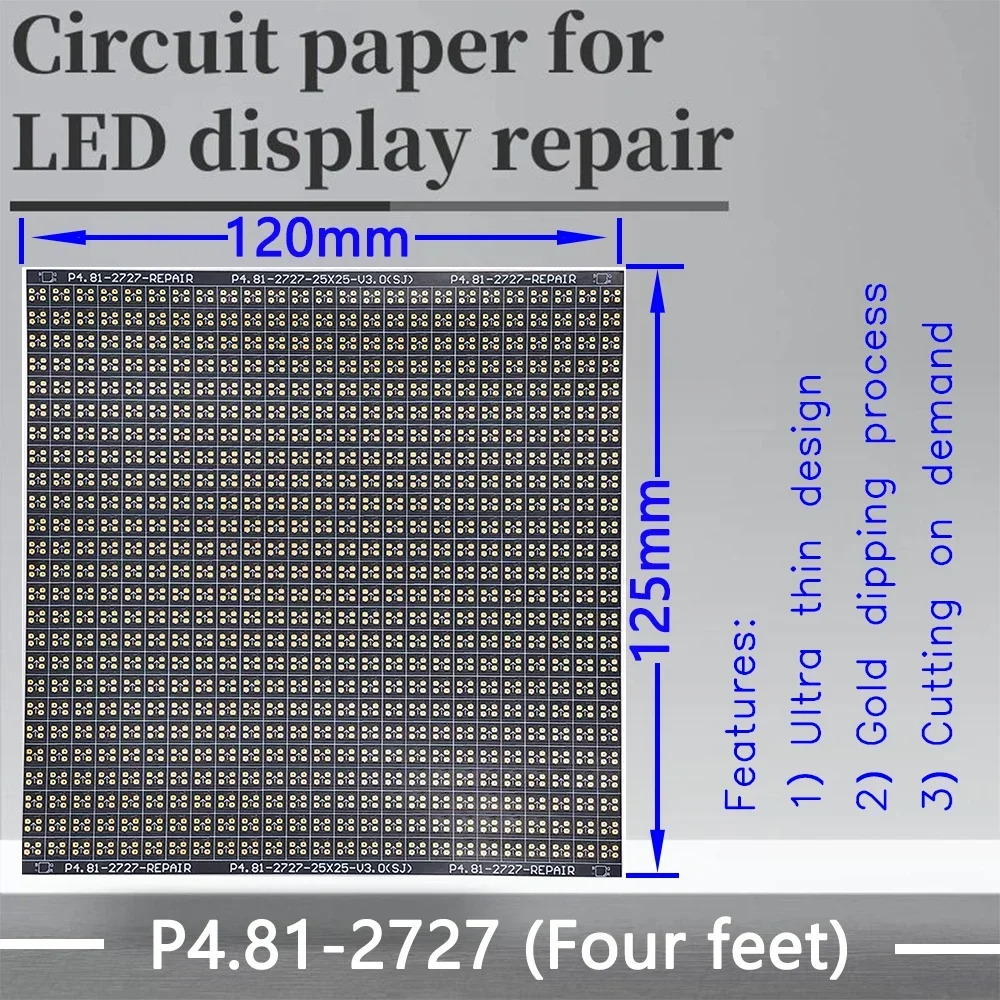 P4.81 LED 모듈 PCB 패드 수리 P4.81-2121 /2727 설치 PCB를 수리하기 120X120mm 용지