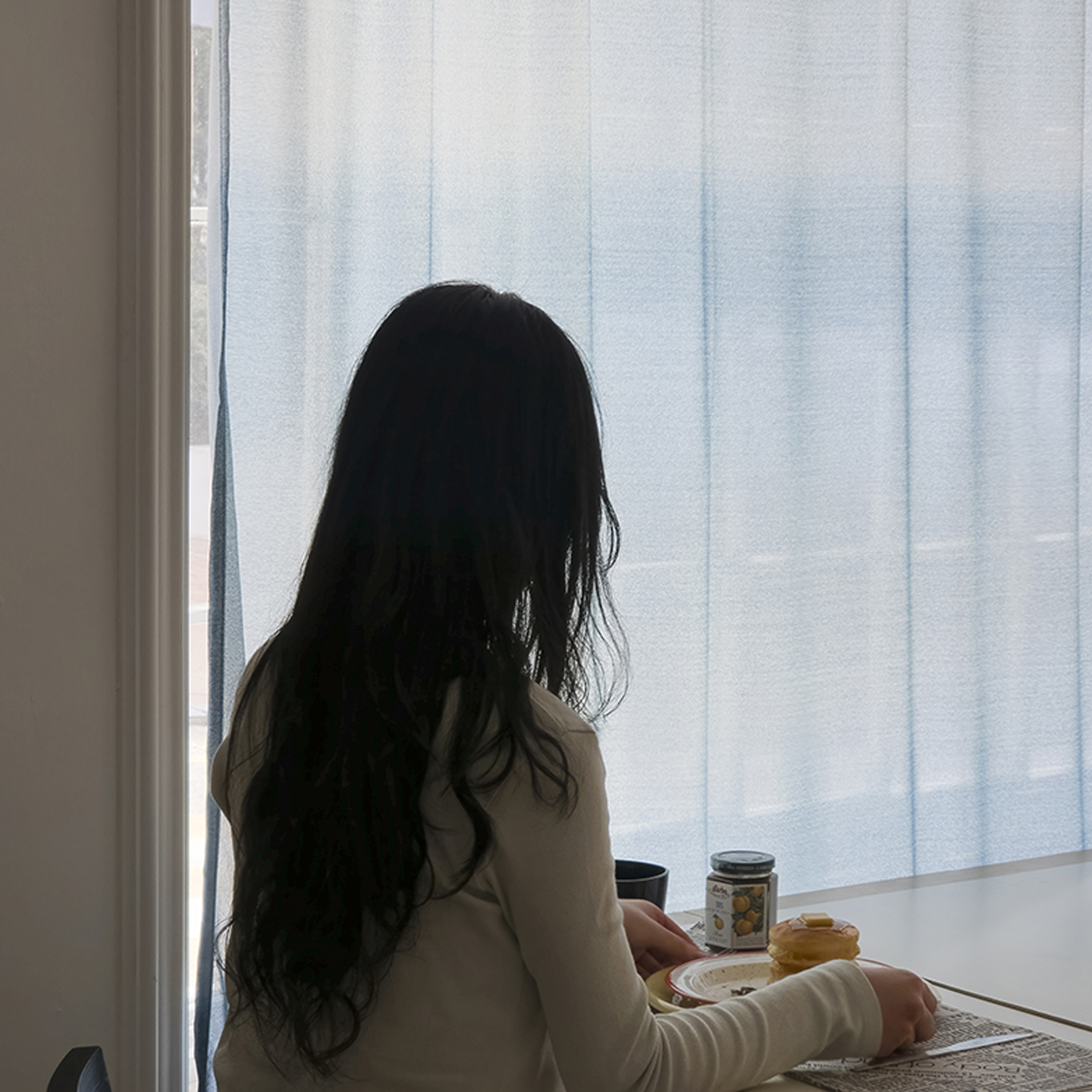 페이드그레인 쉬폰 포인트 커튼 거실 침실 창문 가리개 봉집형 인테리어 패브릭 이미지 6