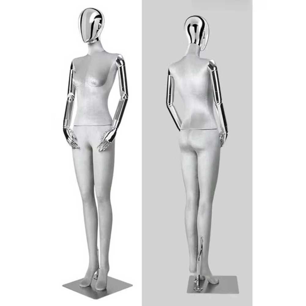 여성 마네킹 전신 쇼핑몰 디스플레이 전시 피팅 디피 반신 여성/ 실버 그레이 + 은색 헤드 - 상품 이미지