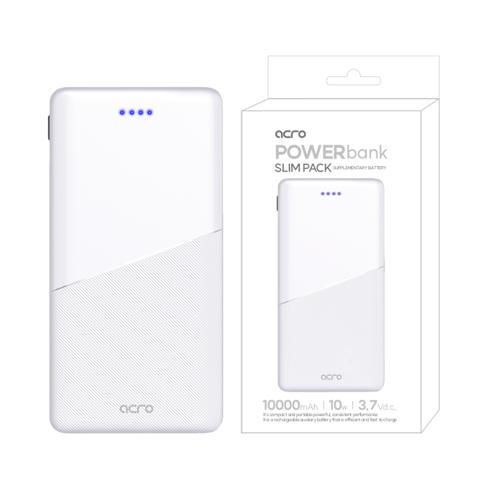 아크로 슬림 보조배터리 파워뱅크 10000mAh, 화이트 - 상세 이미지 5