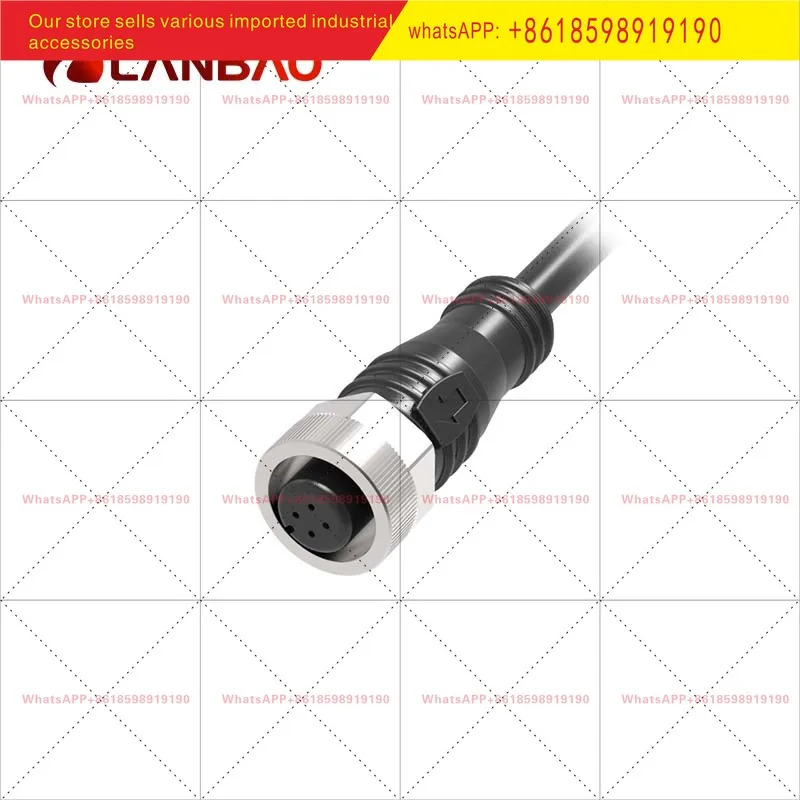 란바오 QE12-N 연결 케이블 내부 나사 잭 타입 직선/엘보우 2/5m PVC/PUR