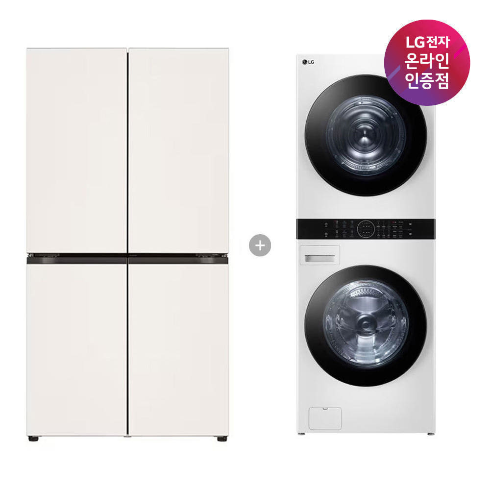LG 디오스 오브제컬렉션 매직스페이스 냉장고 + LG 트롬 워시타워 (T876MEE111 + W2421WAMR) 상품 이미지