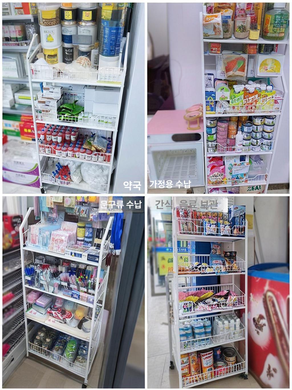 약국 진열대 매대 마트 철제 편의점 스낵 과자 디스플레이 야시장 방 전시대 계산대 접이식 - 상세 이미지 4
