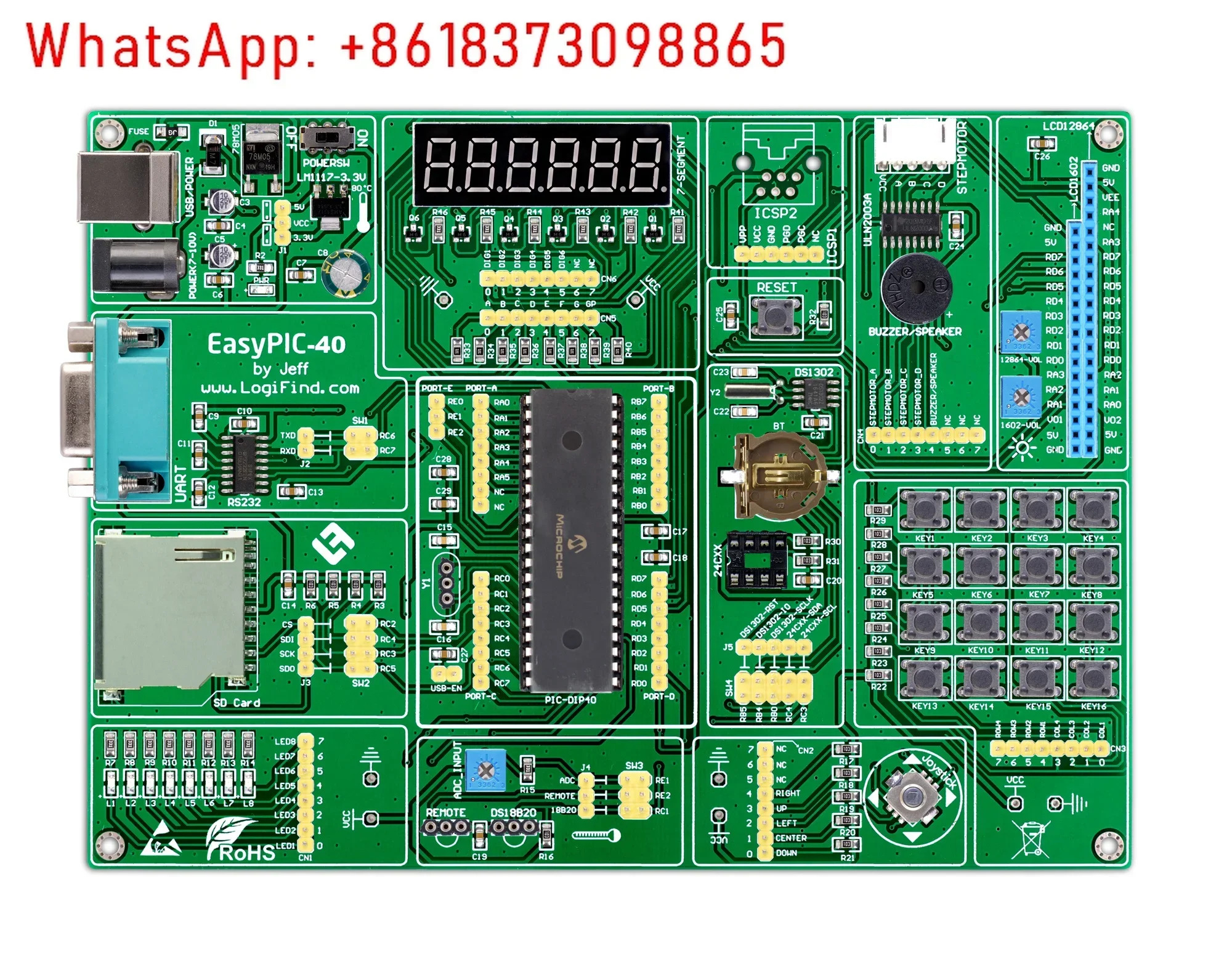PIC16F877A 칩 루틴을 갖춘 PIC MCU 학습 개발보드 Easypic-40