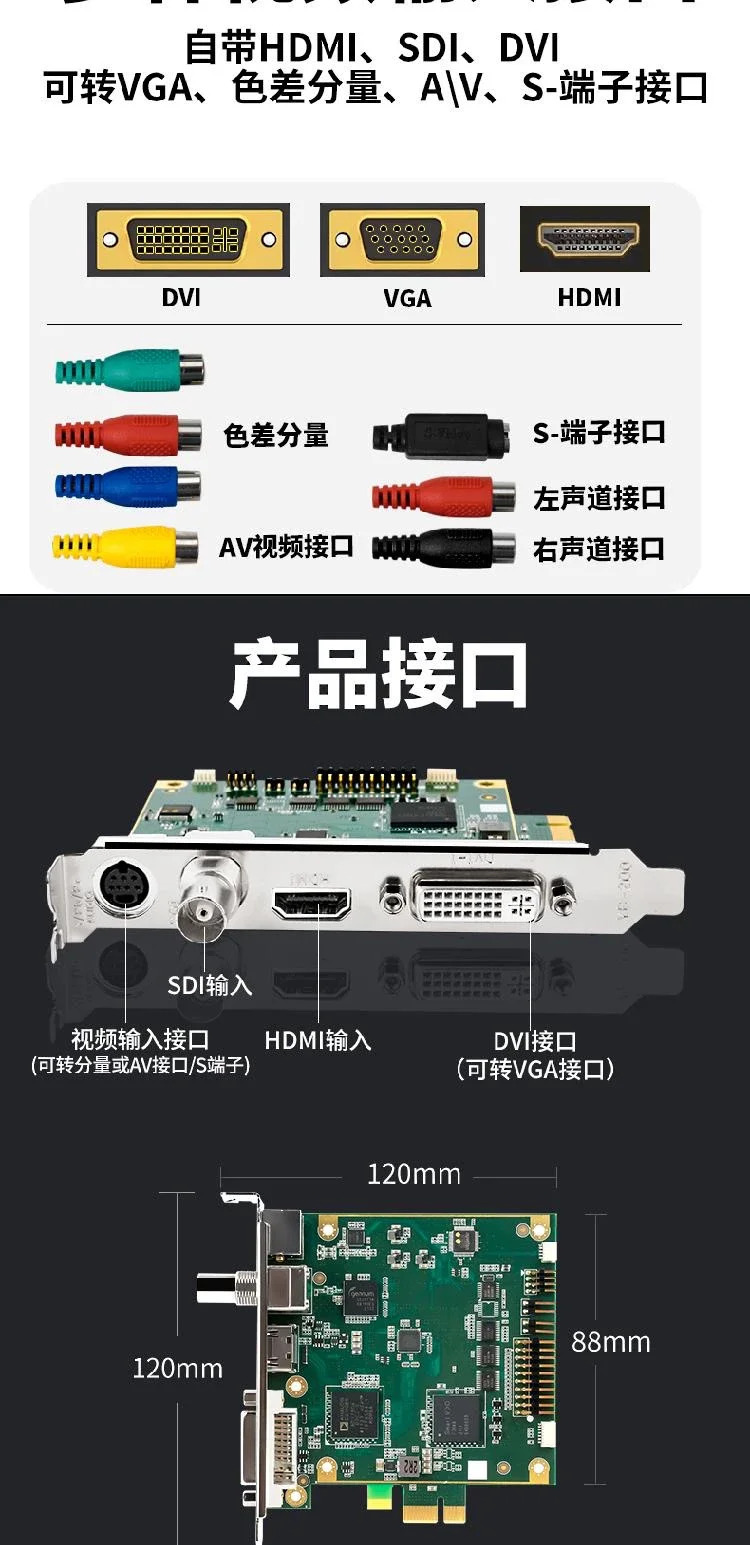400N1 AIO 캡처 카드 HD HDMI SDI DVI VGA 라이브 화상 회의