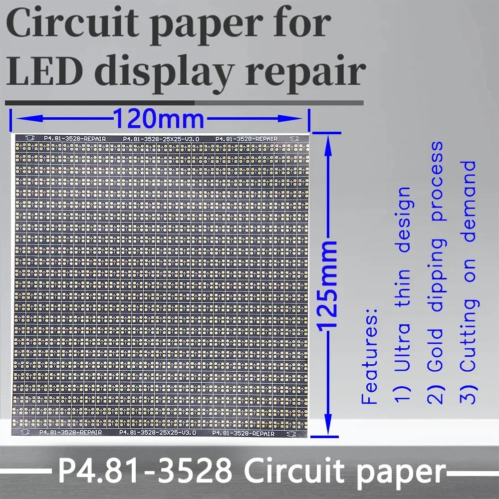 P4.81 LED 모듈 PCB 패드 수리 P4.81-2121 /2727 설치 PCB를 수리하기 120X120mm 용지